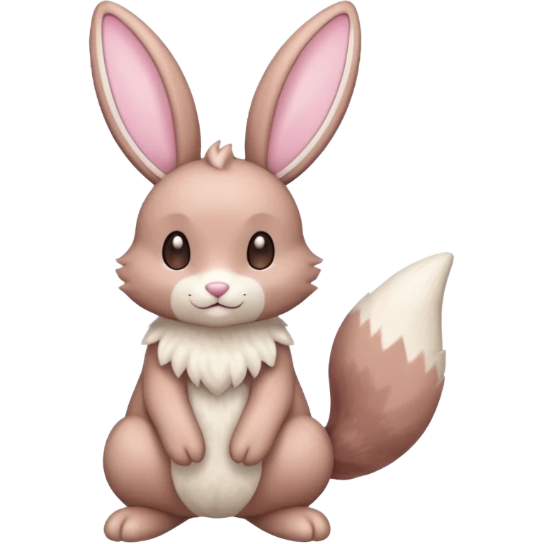 Pastel pink and pastel brown and pastel white Lopunny-Cinccino-fusion (full body) emoji