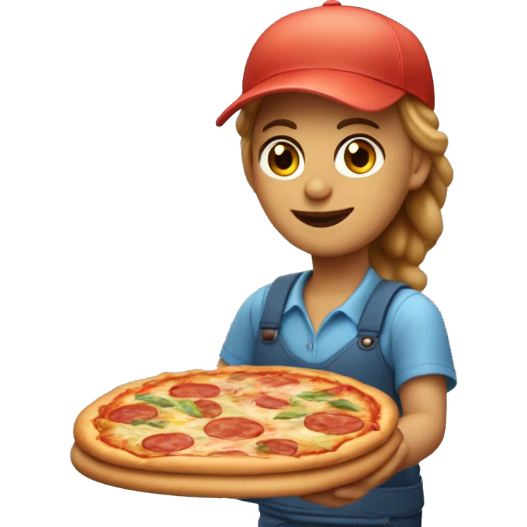 fair-skinned courier delivers pizza and burgers emoji