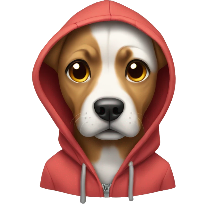 Dog wearing a hoodie emoji