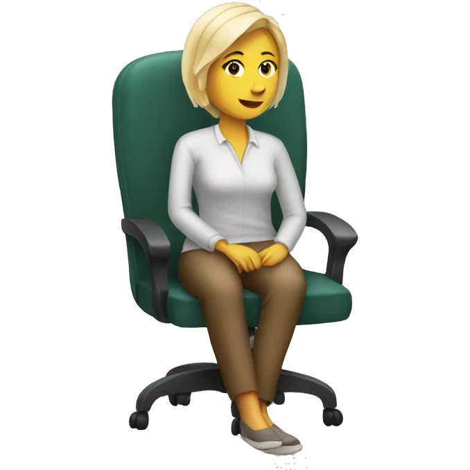 white woman sitting down on a chair emoji