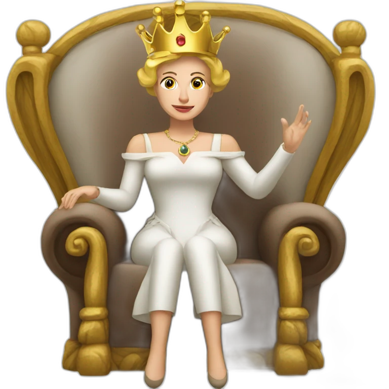 man whorshipping a queen on the throne emoji