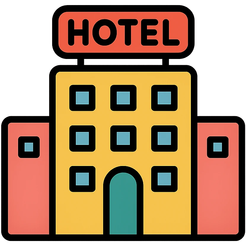 hotel building color outline icon style emoji