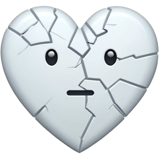 iphone white broken heart emoji