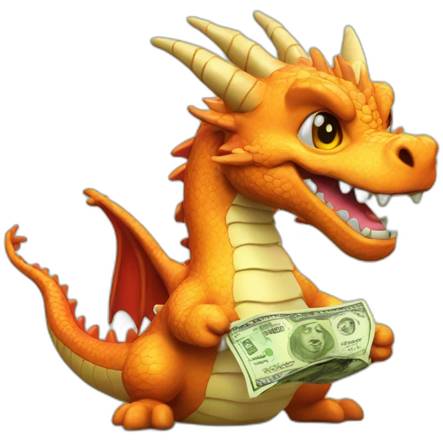 dragon with a cash emoji