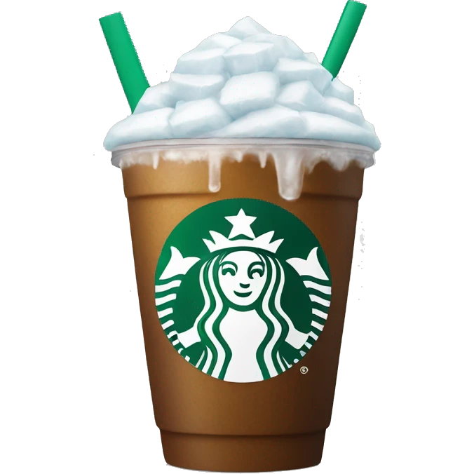 Starbucks Cup with ice in it emoji