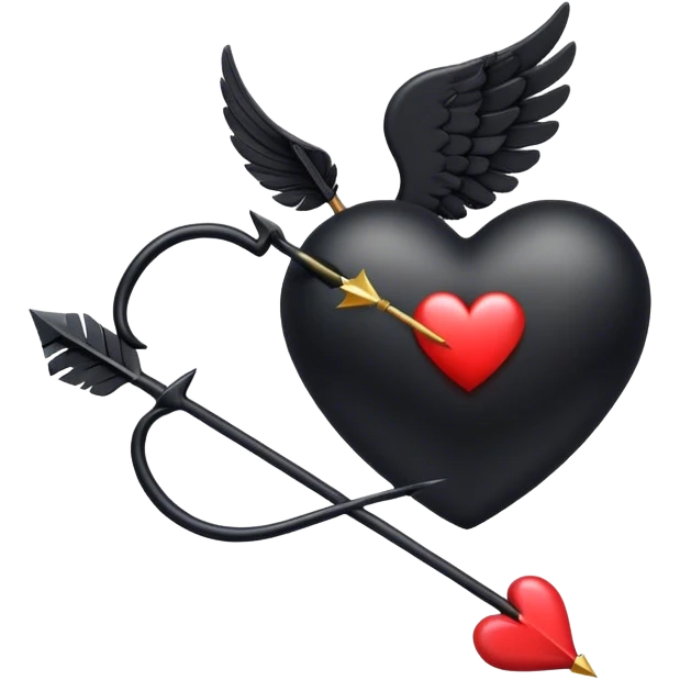 black heart with Cupid arrow emoji