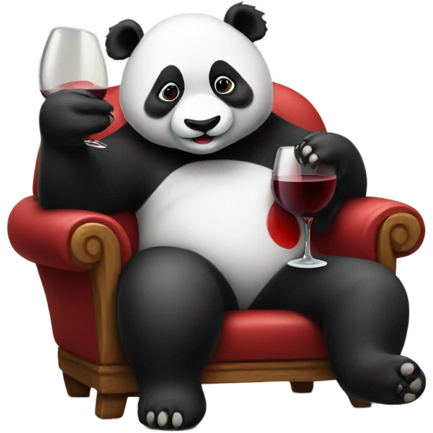 Panda drinking red wine emoji