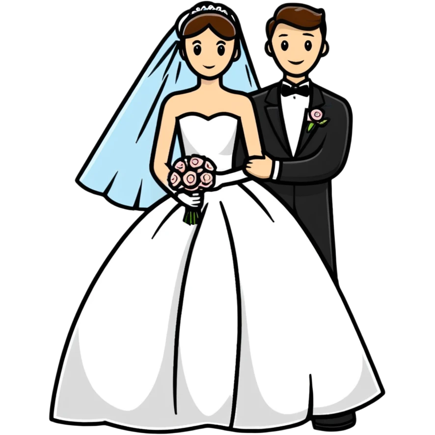 A wedding couple emoji