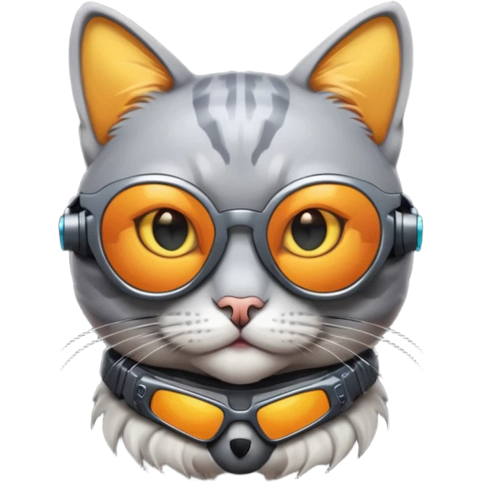 Cat wearing cyberpunk sunglasses emoji
