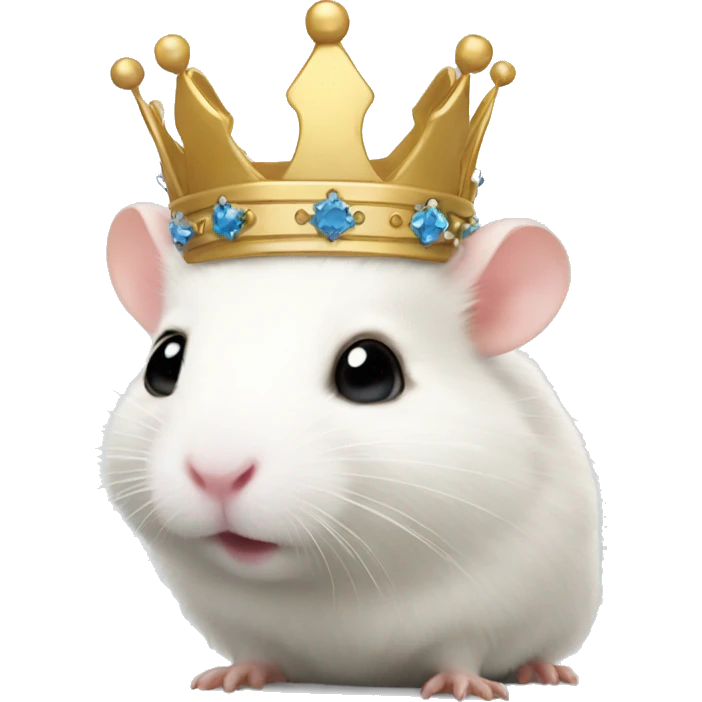 White hamster with a crown  emoji