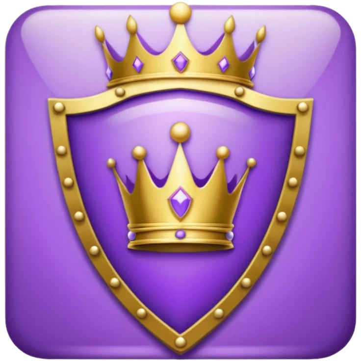 Purple shield with crown emoji
