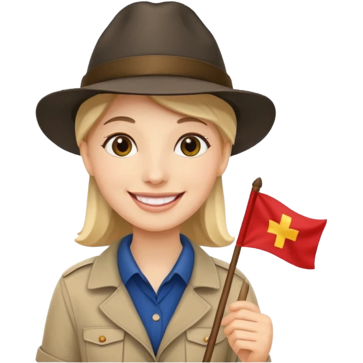 Guide + small flag, Tour Group. emoji