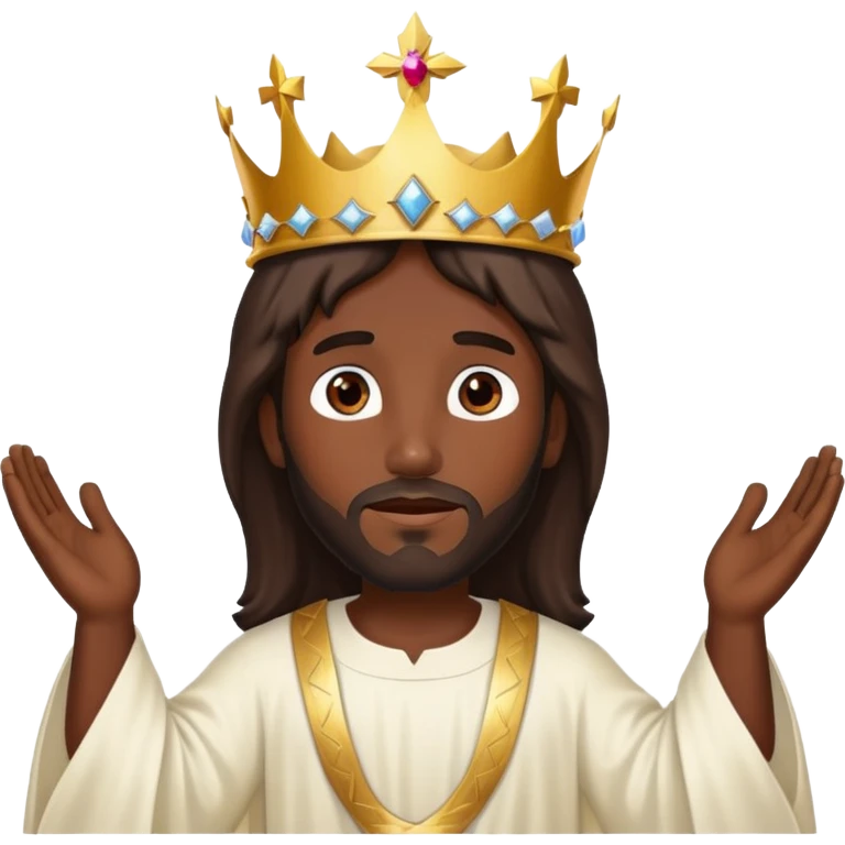 Dark skin christ Jesus crown in the heavens emoji