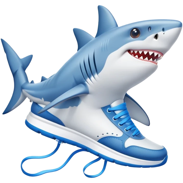 A Shark with sneackers emoji