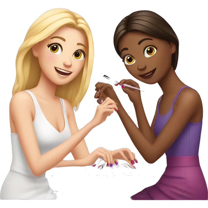 Two white Jenna and Emma get their nails done together  emoji