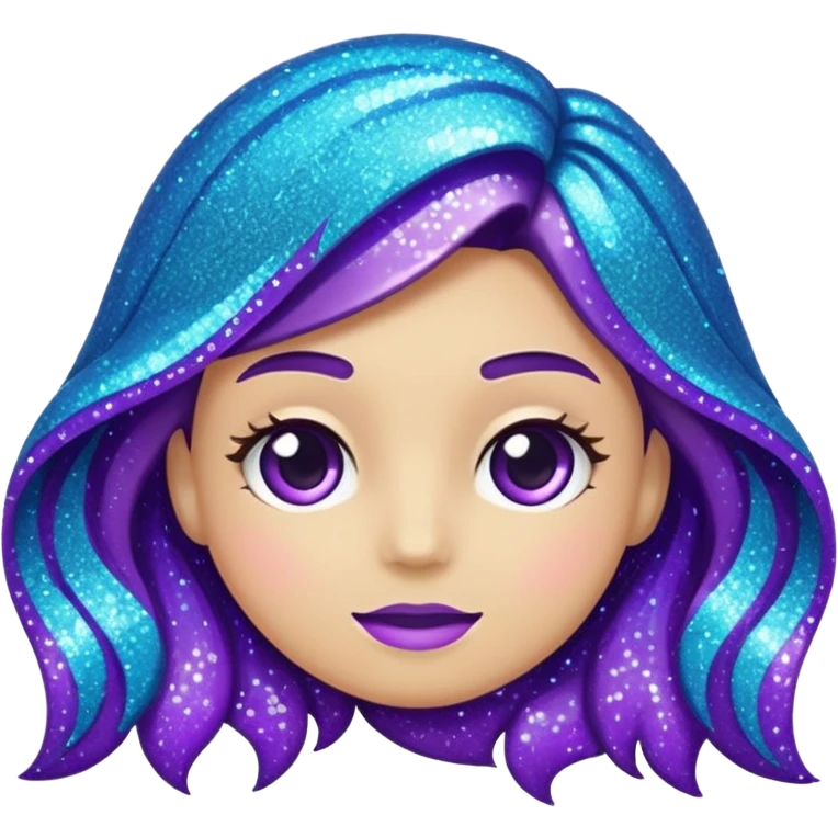 Glitter Roxo e Ciano Seta emoji