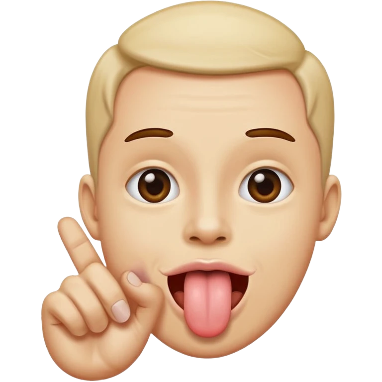 Face with tongue sticking out with hand on either side emoji