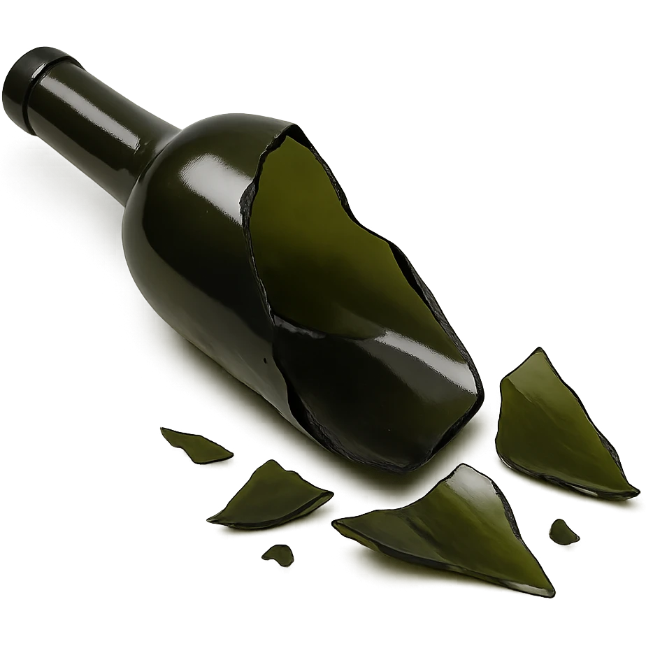 broken wine bottle, variation 2 emoji