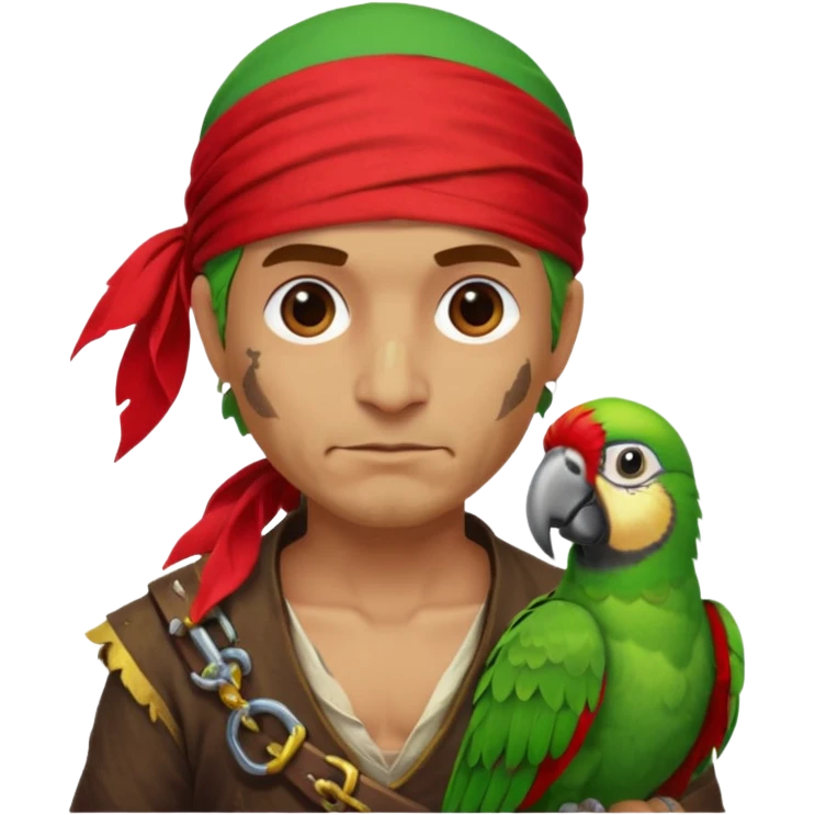 pirate and parrot emoji