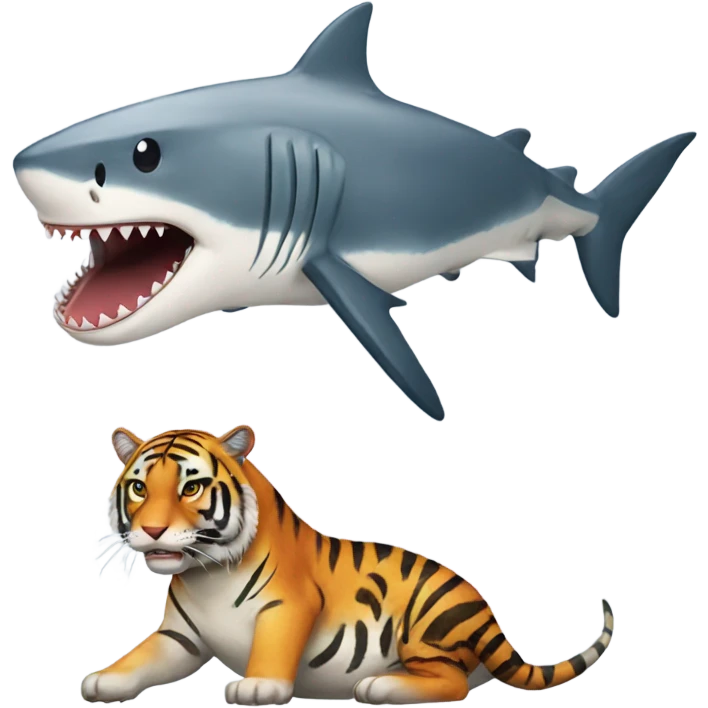 shark and tiger emoji