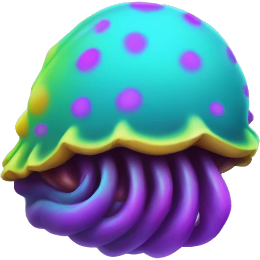 neon paint splotched mollusk animal      emoji