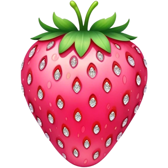 pink strawberry with sparkles emoji