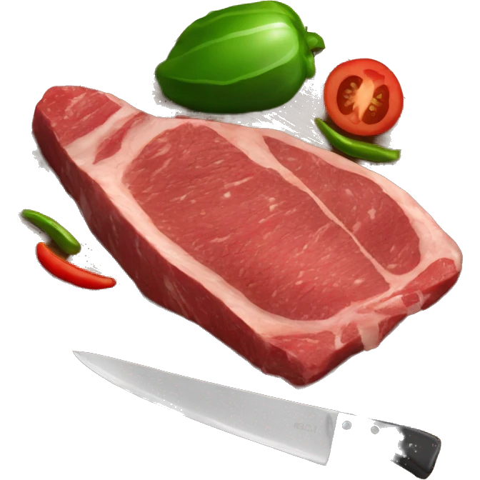 Carne asada with a knife that has engraved on it KTN emoji