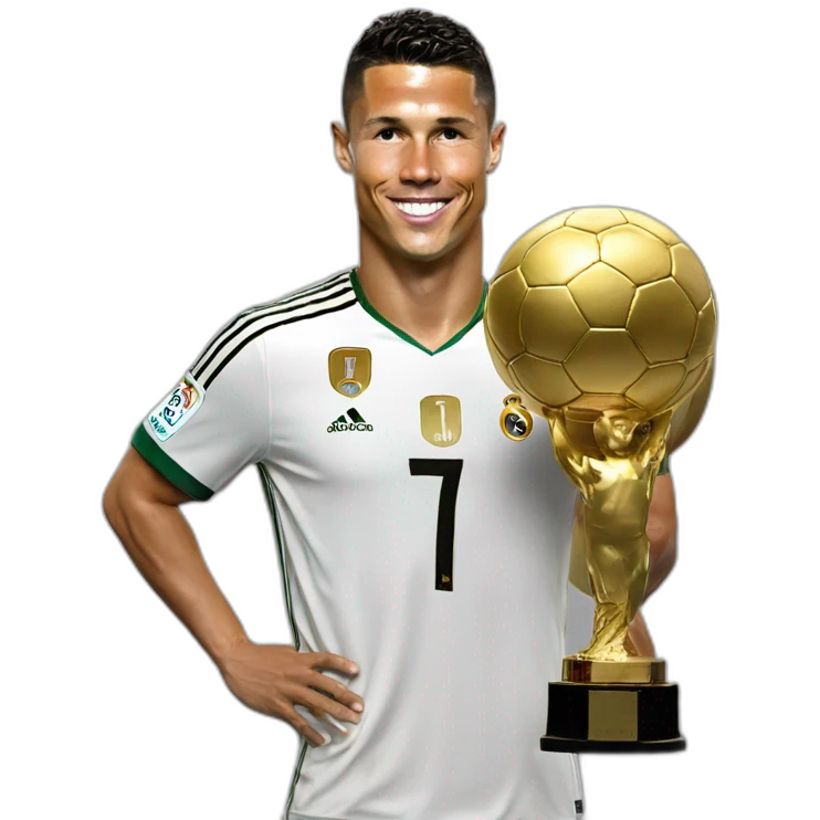 Ronaldo avec un ballon d'or emoji