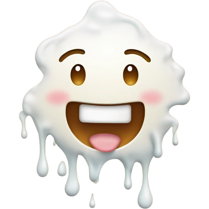 happy face covered in milk emoji