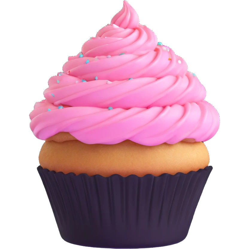 cupcake with pink icing emoji