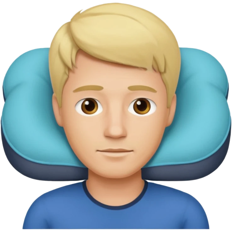 blonde man using travel pillow  emoji