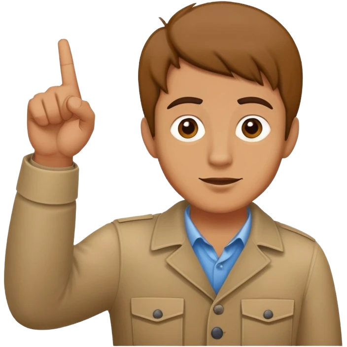 a man pointing up with one hand and holding an idiot sign with the other emoji