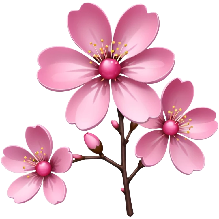 Stylized pink glitter cherry blossom flower (sakura) emoji