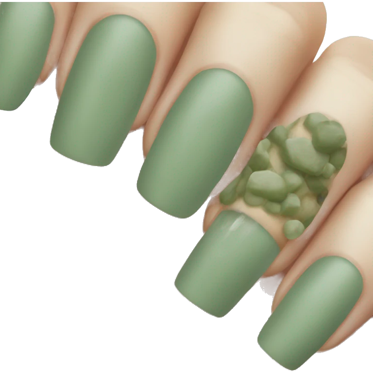Sage green nails emoji