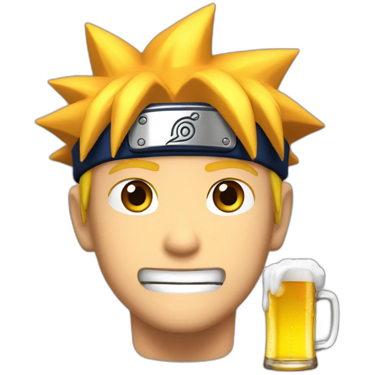 Naruto qui boit une bière emoji