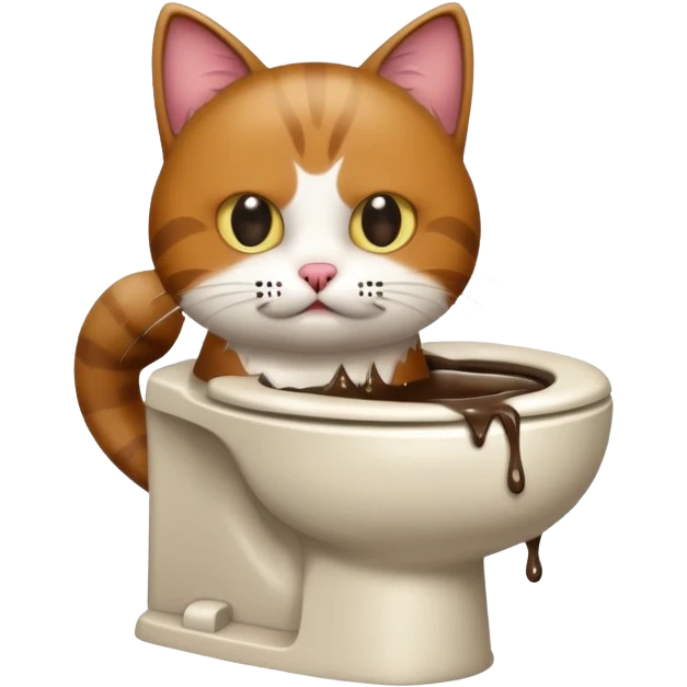 Poop cat in the toilet emoji
