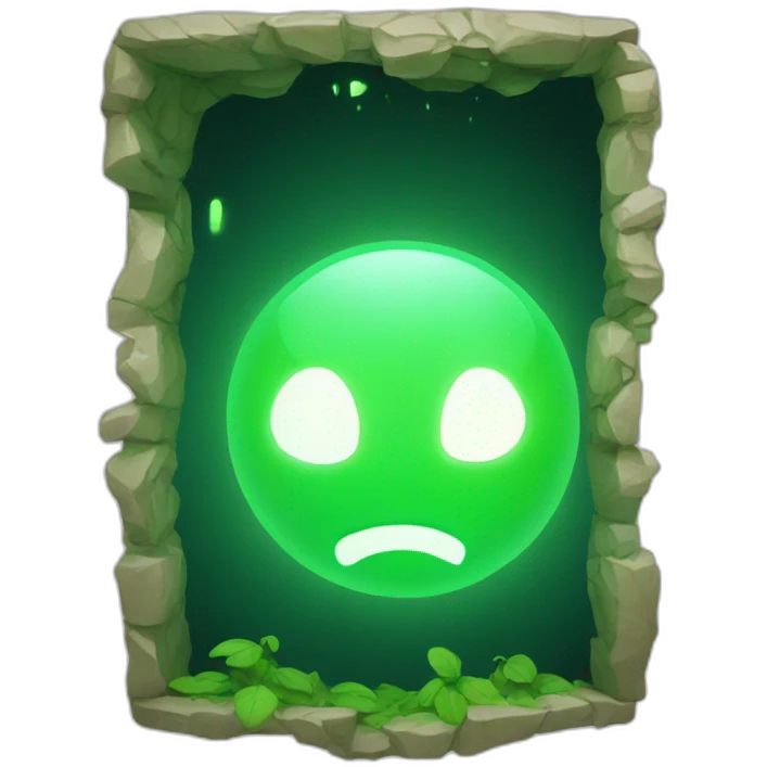 green portal with chat bubble inside emoji