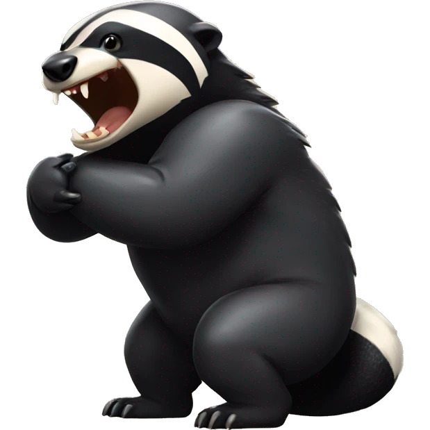angry honey badger getting a hug emoji