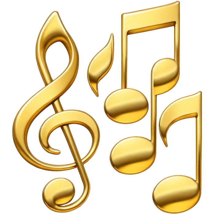 drei musiknoten in goldfarben emoji