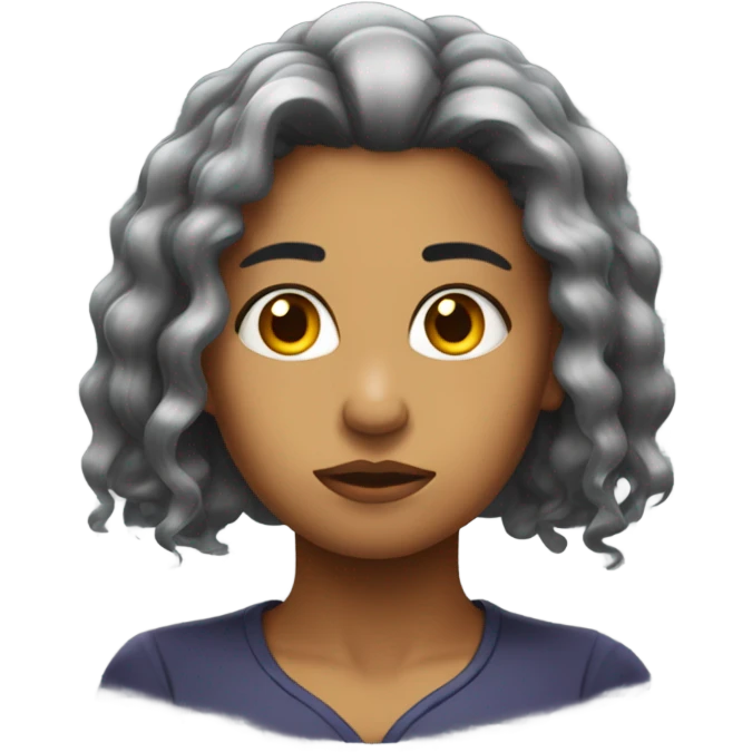 garota de cabelo preto triste emoji