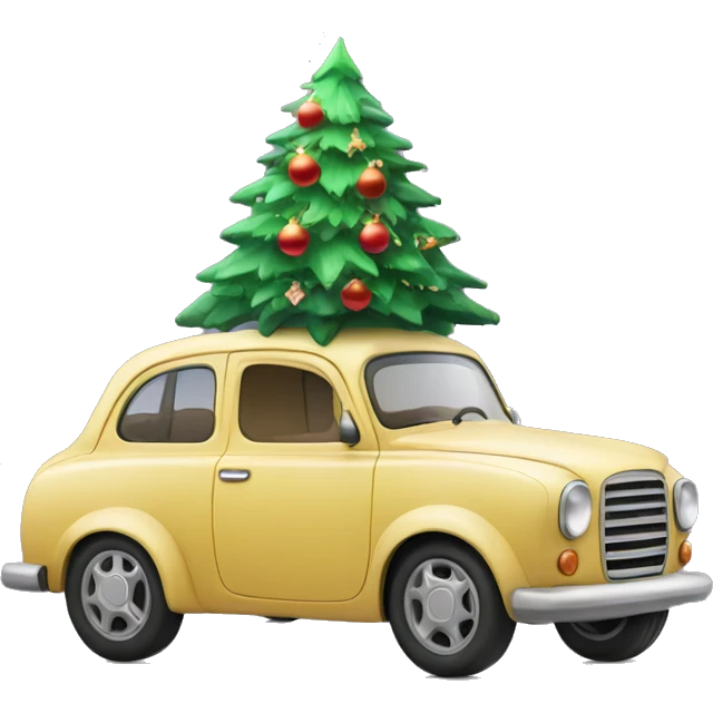 Christmas Car with Christmas Tree  emoji