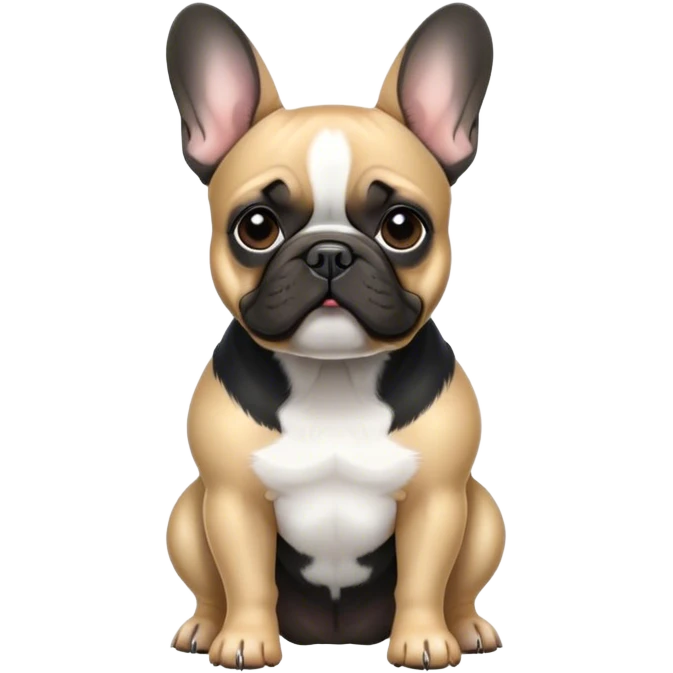 French Bulldog in black leather emoji