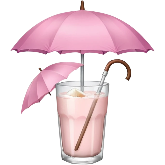 coconut drink with light pink umbrella emoji