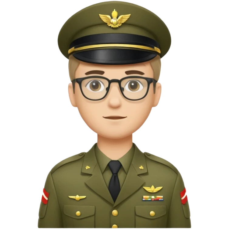 soldier wtih glasses and body emoji