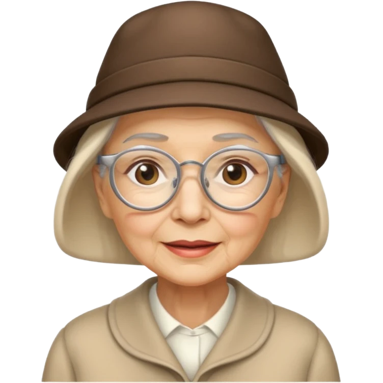 elderly women with hats with optical emoji