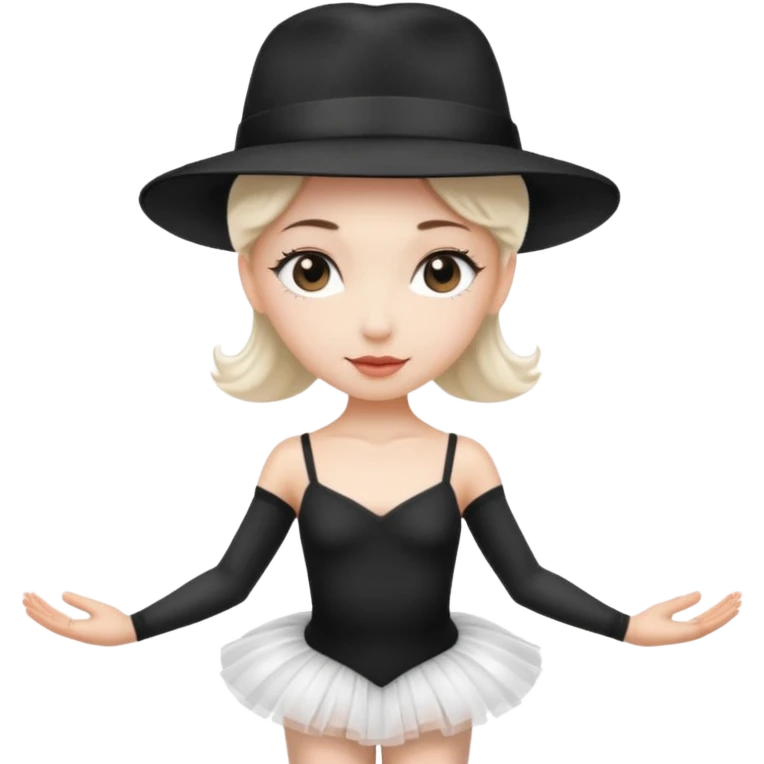 A balerina in with a gangster style emoji