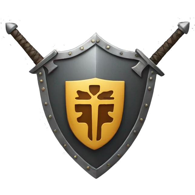 small sword icon embedded inside a big shield emoji
