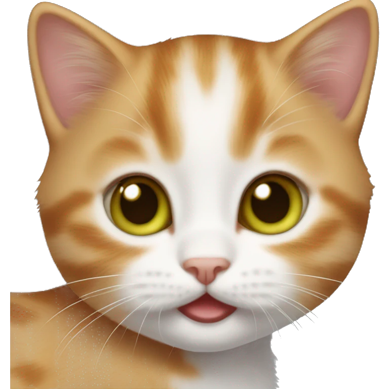 Small Ginger kitten with olive eyes and white face emoji