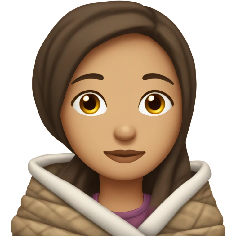 brunette girl sleeping cozy emoji