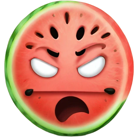 Angry watermelon ￼ emoji